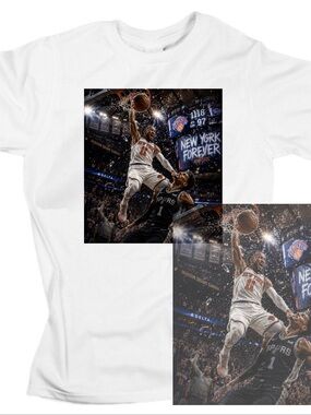 NY Knicks Dunk Graphic Tee - White